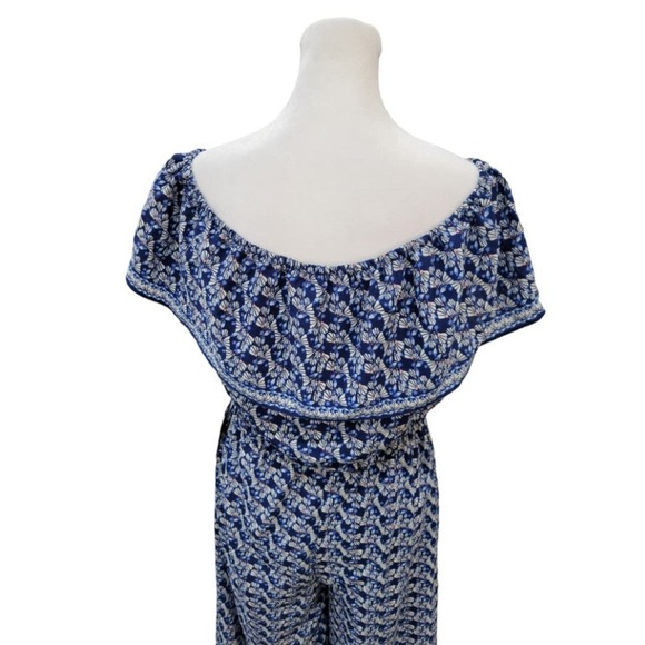 NEW Max Studio Crepe Off Shoulder Wide Leg‎ Palazzo Jumpsuit Wild Bud Small - Picture 9 of 14